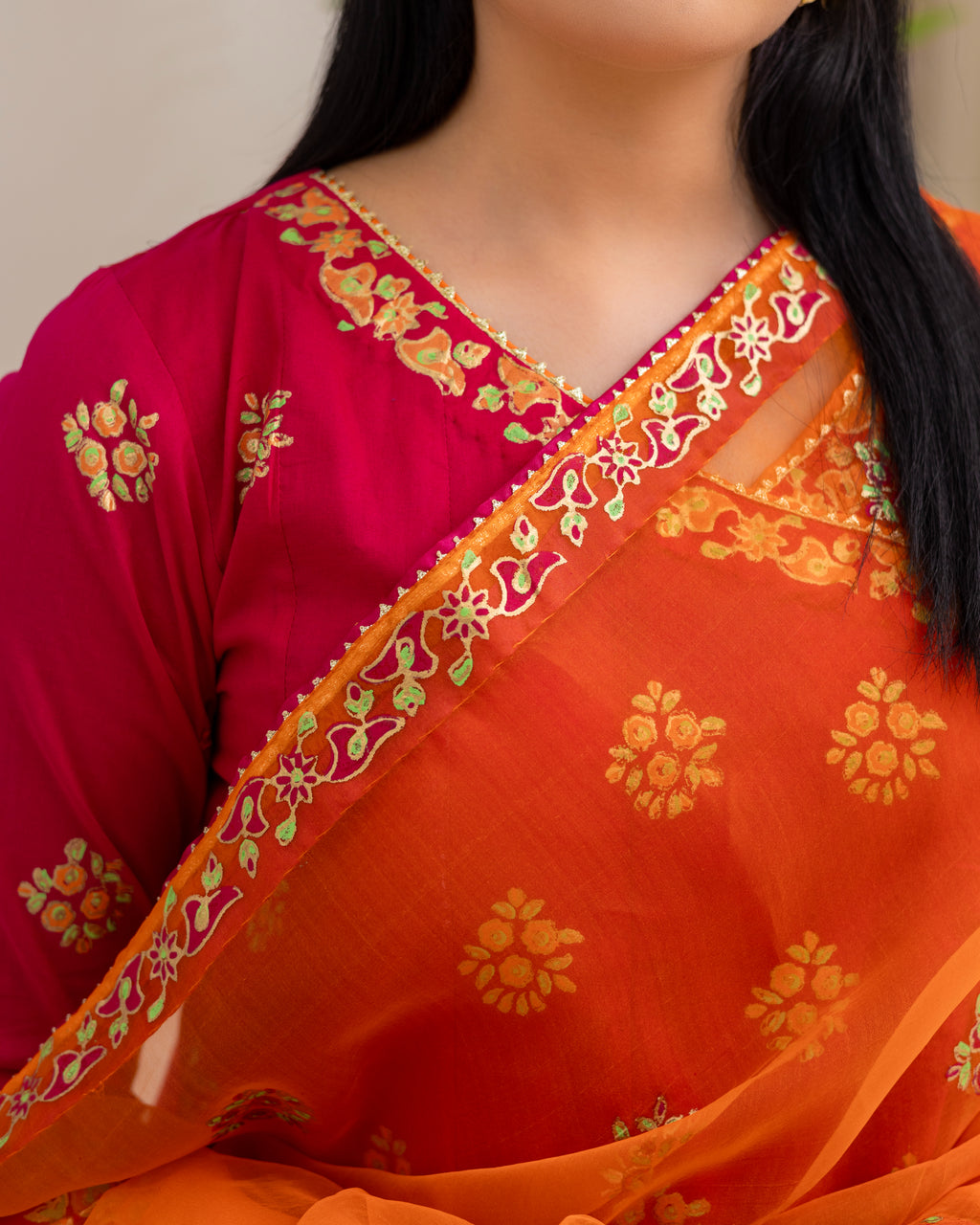 Block Printed Angrakha