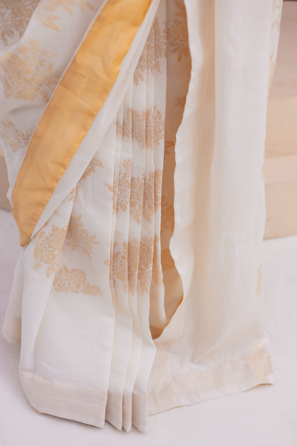 Ivory Lawn Saree